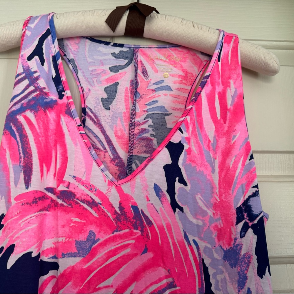 Lilly Pulitzer NWOT Pink Navy Purple Tropical Maxi Dress